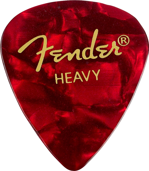 Fender Premium Celluloid 351 Shape Picks, Heavy, Red Moto, 12-Pack