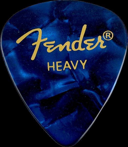 Fender Premium Celluloid 351 Shape Picks, Heavy, Blue Moto, 12-Pack