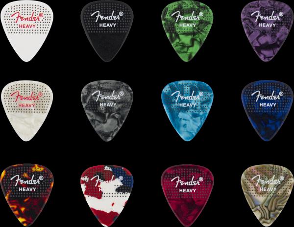Fender 351 Dotted Celluloid Picks, 12-Pack, Heavy