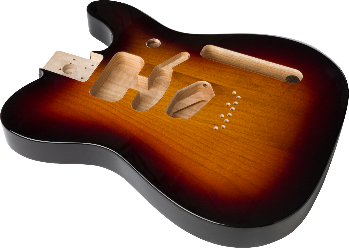 Fender Deluxe Series Telecaster® SSH Alder Body Modern Bridge Mount, 3-Color Sunburst