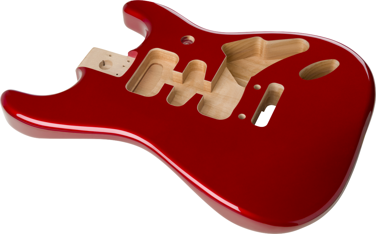 Fender Deluxe Series Stratocaster® HSH Alder Body 2 Point Bridge Mount, Candy Apple Red