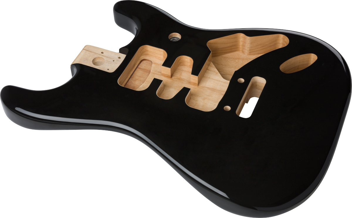 Fender Deluxe Series Stratocaster® HSH Alder Body 2 Point Bridge Mount, Black