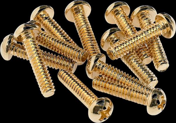 Fender Pickup and Selector Switch Mounting Screws (12) (Gold)