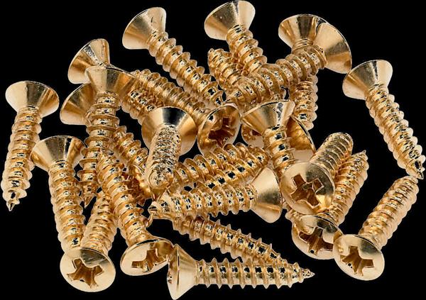 Fender Pickguard/Control Plate Mounting Screws (24) (Gold)