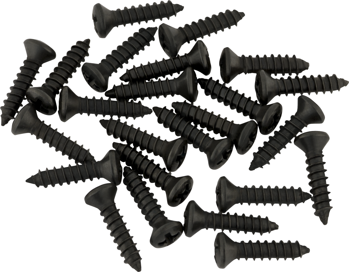 Fender Pickguard/Control Plate Mounting Screws (24) (Black)