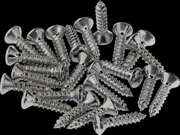 Fender Pickguard/Control Plate Mounting Screws (24) (Chrome)