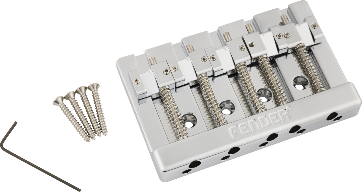 Fender Fender® HiMass™ 5-String Bass Narrow Bridge Assembly With Brass Saddles, Chrome