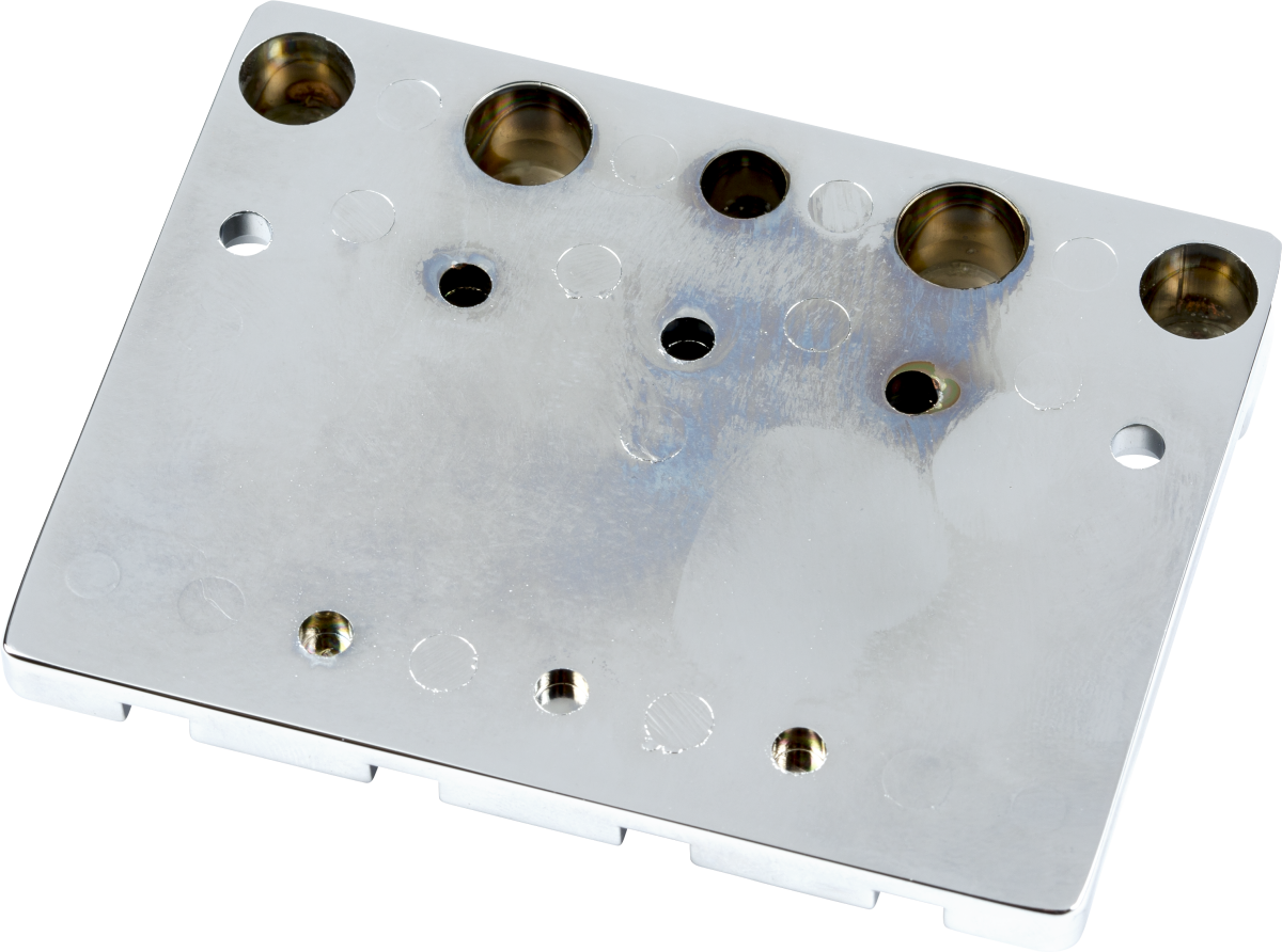 Fender Fender® HiMass™ 4-String Bass Bridge Assembly With Brass Saddles, Chrome