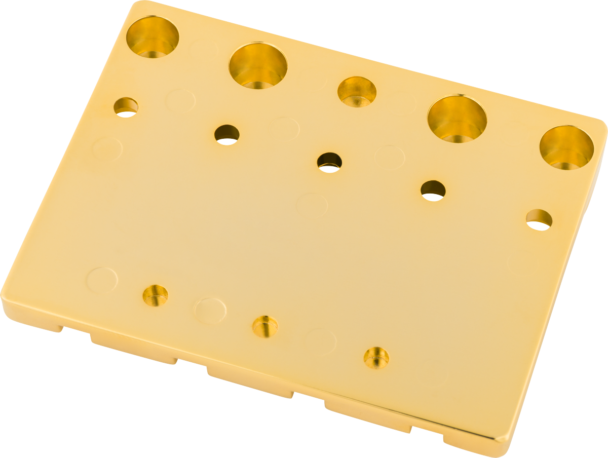 Fender Fender® HiMass™ 4-String Bass Bridge Assembly With Brass Saddles, Gold