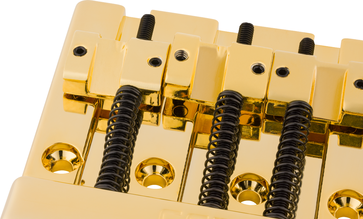 Fender Fender® HiMass™ 4-String Bass Bridge Assembly With Brass Saddles, Gold