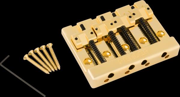 Fender Fender® HiMass™ 4-String Bass Bridge Assembly With Zinc Saddles, Gold