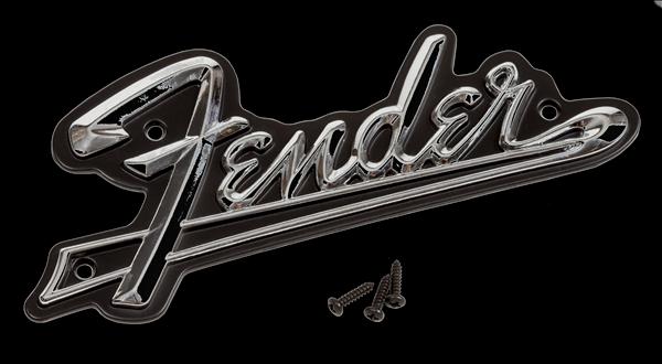 Fender Fender® Black Panel Amplifier Logo, Silver/Black