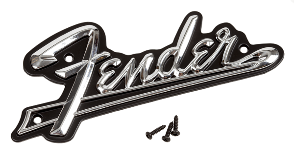 Fender Fender® Black Panel Amplifier Logo, Silver/Black
