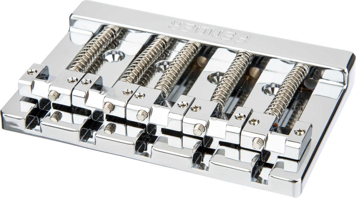Fender Fender® HiMass™ 5-String Bass Wide Bridge Assembly With Zinc Saddles, Chrome