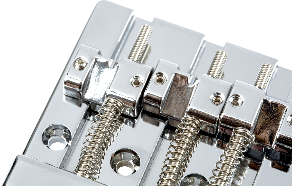 Fender Fender® HiMass™ 4-String Bass Bridge Assembly With Brass Saddles, Chrome