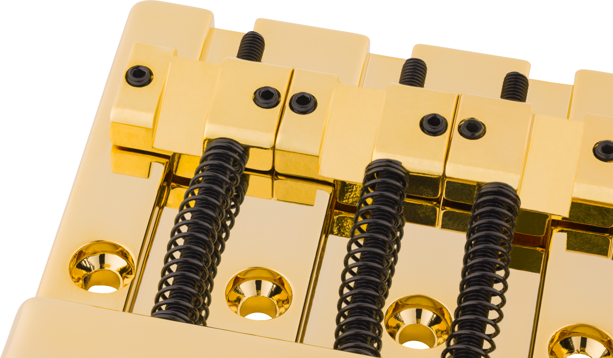 Fender Fender® HiMass™ 4-String Bass Bridge Assembly With Zinc Saddles, Gold