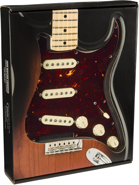 Fender Pre-Wired Strat Pickguard, Original '57/'62 SSS, Tortoise Shell 11 Hole PG