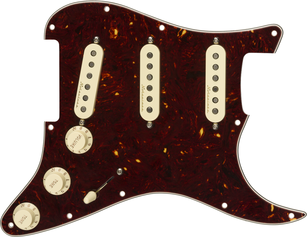 Fender Pre-Wired Strat Pickguard, Vintage Noiseless SSS, Tortoise Shell 11 Hole PG