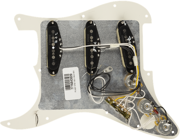 Fender Pre-Wired Strat Pickguard, Vintage Noiseless SSS, Parchment 11 Hole PG