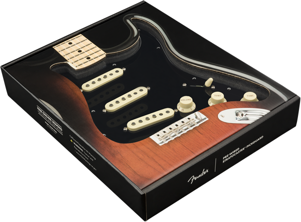 Fender Pre-Wired Strat Pickguard, Tex-Mex SSS, Black 11 Hole PG