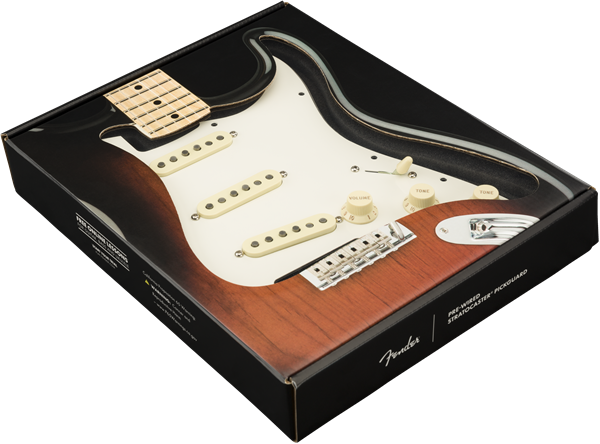 Fender Pre-Wired Strat Pickguard, Custom Shop Custom '69 SSS, Parchment 11 Hole PG