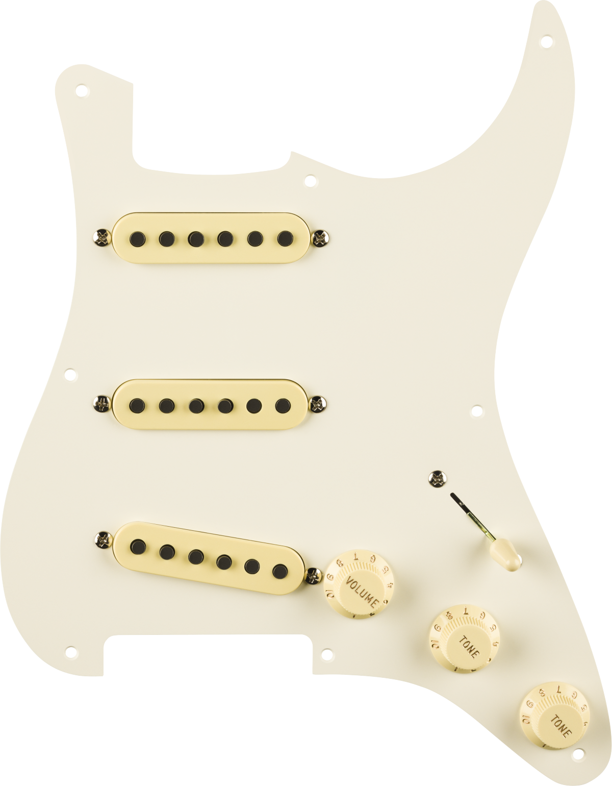 Fender Pre-Wired Strat® Pickguard, Eric Johnson Signature, Parchment 8 Hole PG