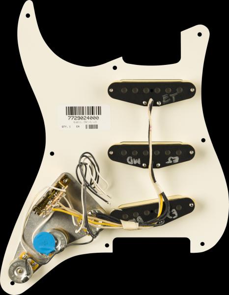Fender Pre-Wired Strat® Pickguard, Eric Johnson Signature, Parchment 8 Hole PG