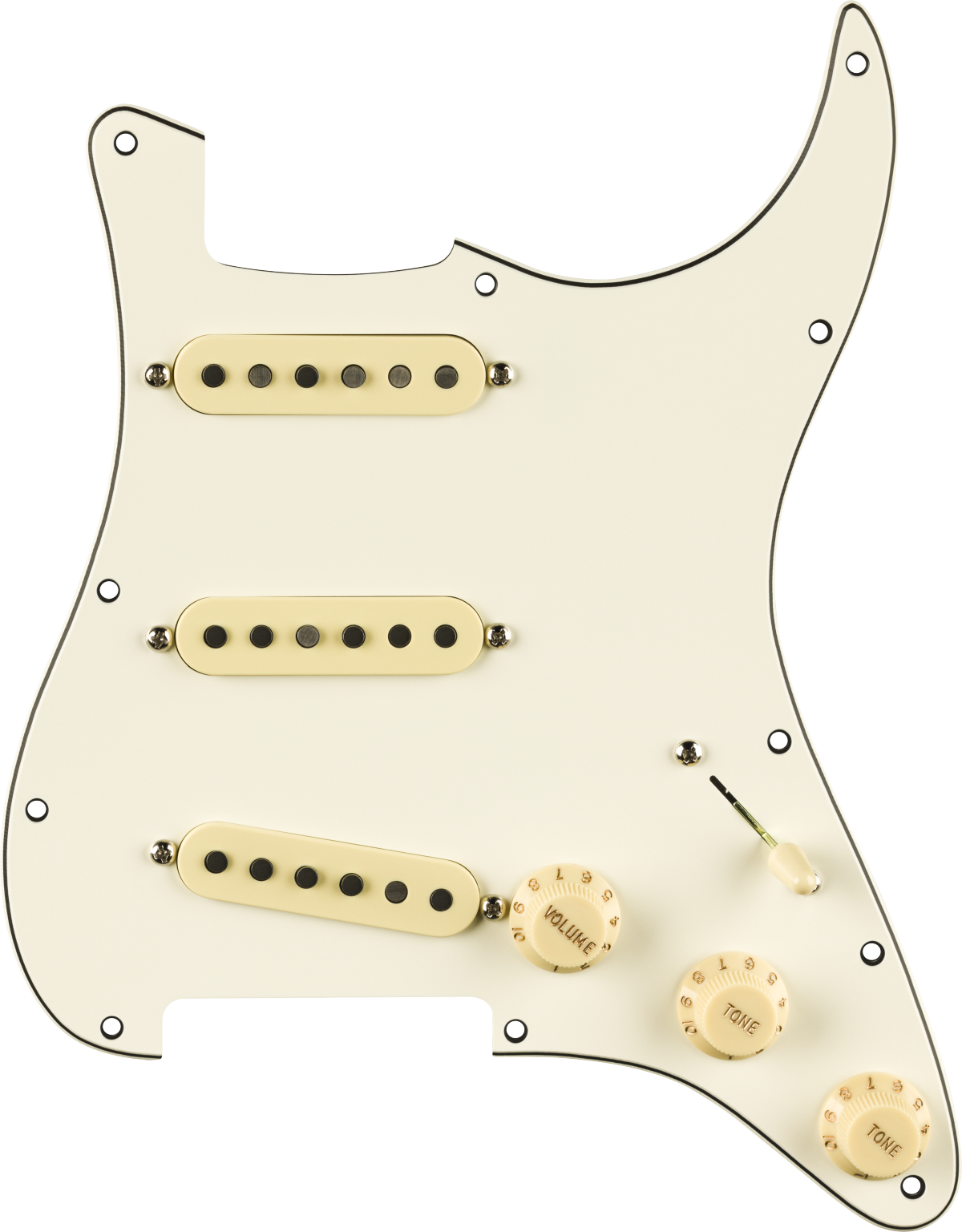 Fender Pre-Wired Strat® Pickguard, Pure Vintage '59 w/RWRP Midde, Parchment 11 Hole PG