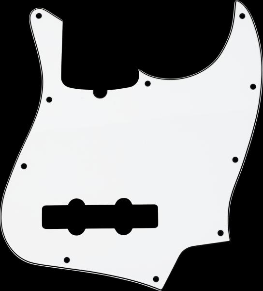 Fender Pickguard, Jazz Bass®, 10-Hole Mount (with Truss Rod Notch), W/B/W, 3-Ply