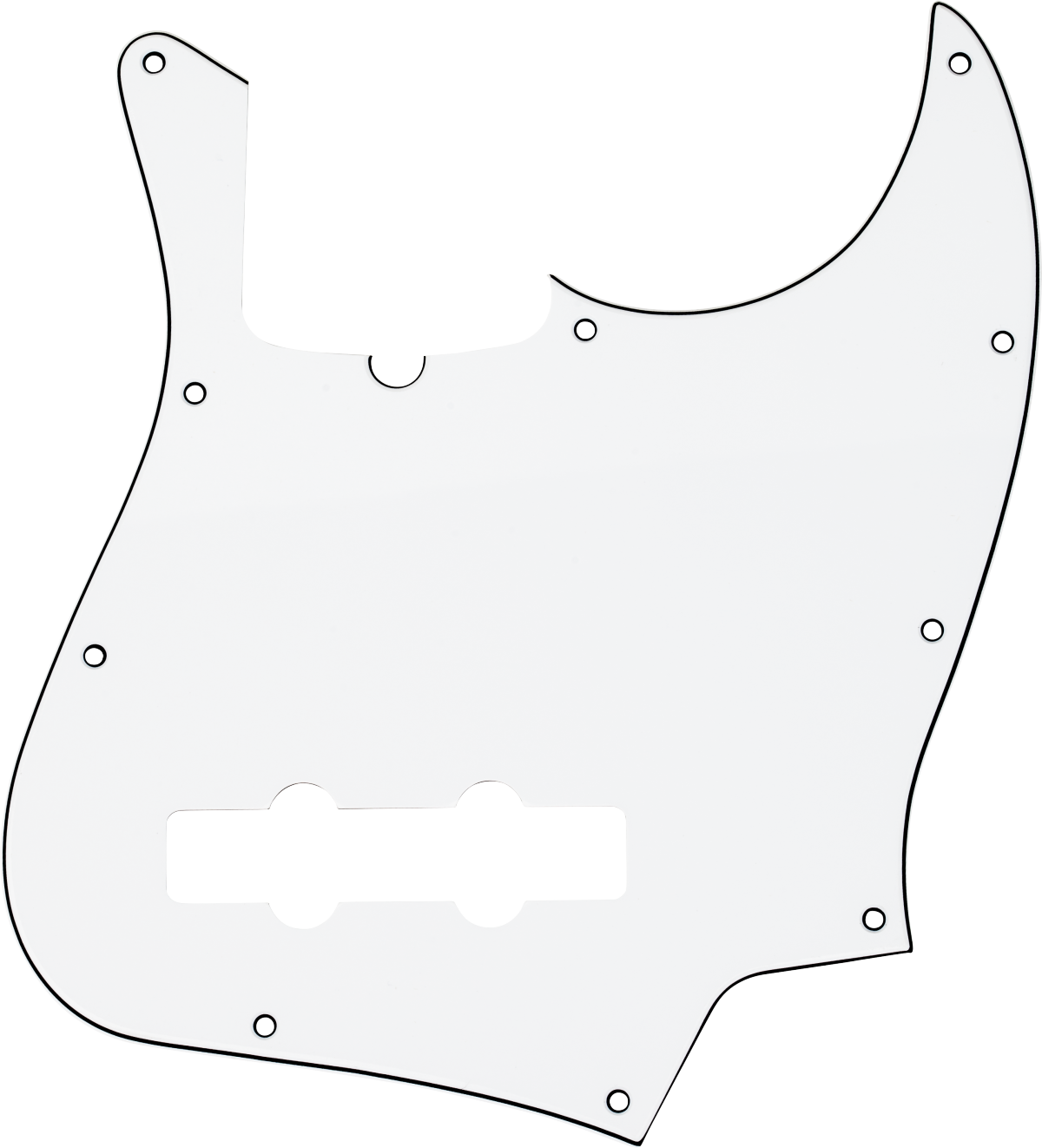 Fender Pickguard, Jazz Bass®, 10-Hole Mount (with Truss Rod Notch), W/B/W, 3-Ply