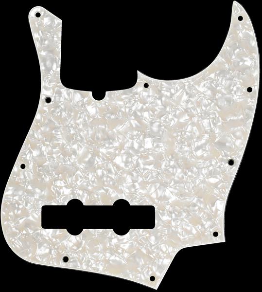 Fender Pickguard, Jazz Bass®, White Pearloid, 10-Hole Mount, 4-Ply