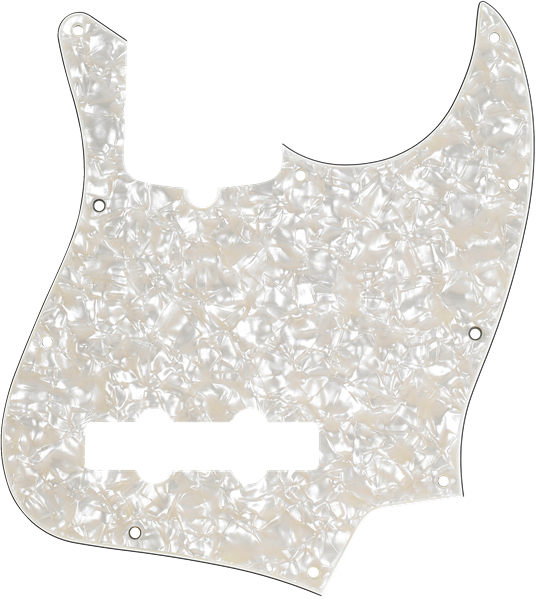 Fender Pickguard, Jazz Bass®, White Pearloid, 10-Hole Mount, 4-Ply