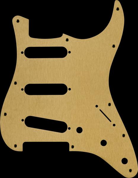 Fender Pickguard, Stratocaster® S/S/S, 11-Hole Mount, Gold Anodized Aluminum, 1-Ply