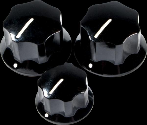 Fender Pure Vintage '60s Jazz Bass® Knobs, (3), Black