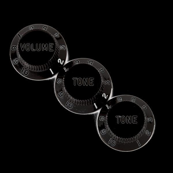Fender Stratocaster® Knobs, Black (Volume, Tone, Tone) (3)