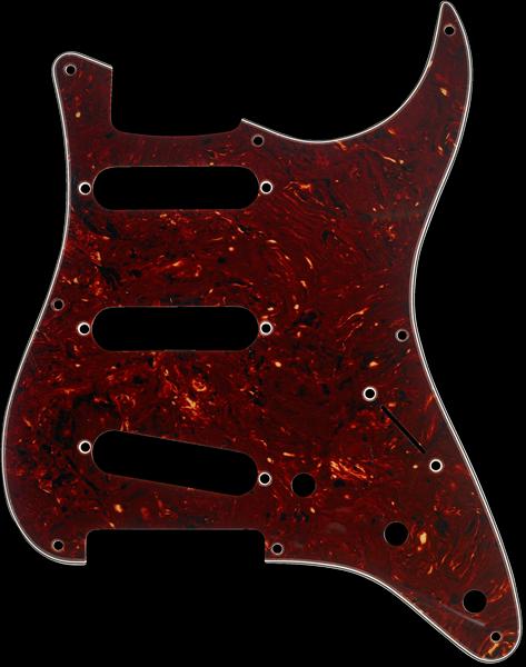 Fender Pickguard, Stratocaster® S/S/S, 8-Hole Mount, Brown Tortoise Shell, 4-Ply