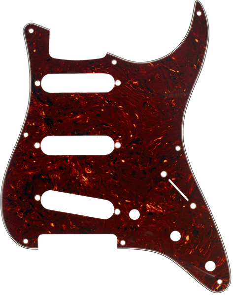 Fender Pickguard, Stratocaster® S/S/S, 8-Hole Mount, Brown Tortoise Shell, 4-Ply