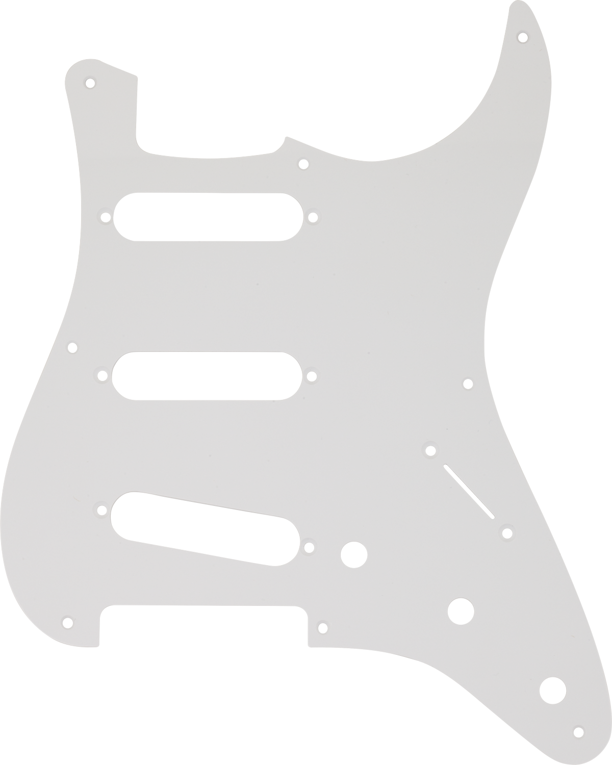 Fender Pickguard, Stratocaster® S/S/S, 8-Hole Mount, White, 1-Ply