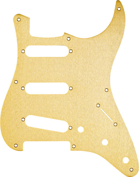 Fender Pickguard, Stratocaster® S/S/S, 8-Hole Mount, Gold Anodized Aluminum, 1-Ply