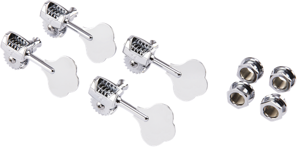 Fender Deluxe Bass Tuners with Fluted-Shafts (4), Chrome
