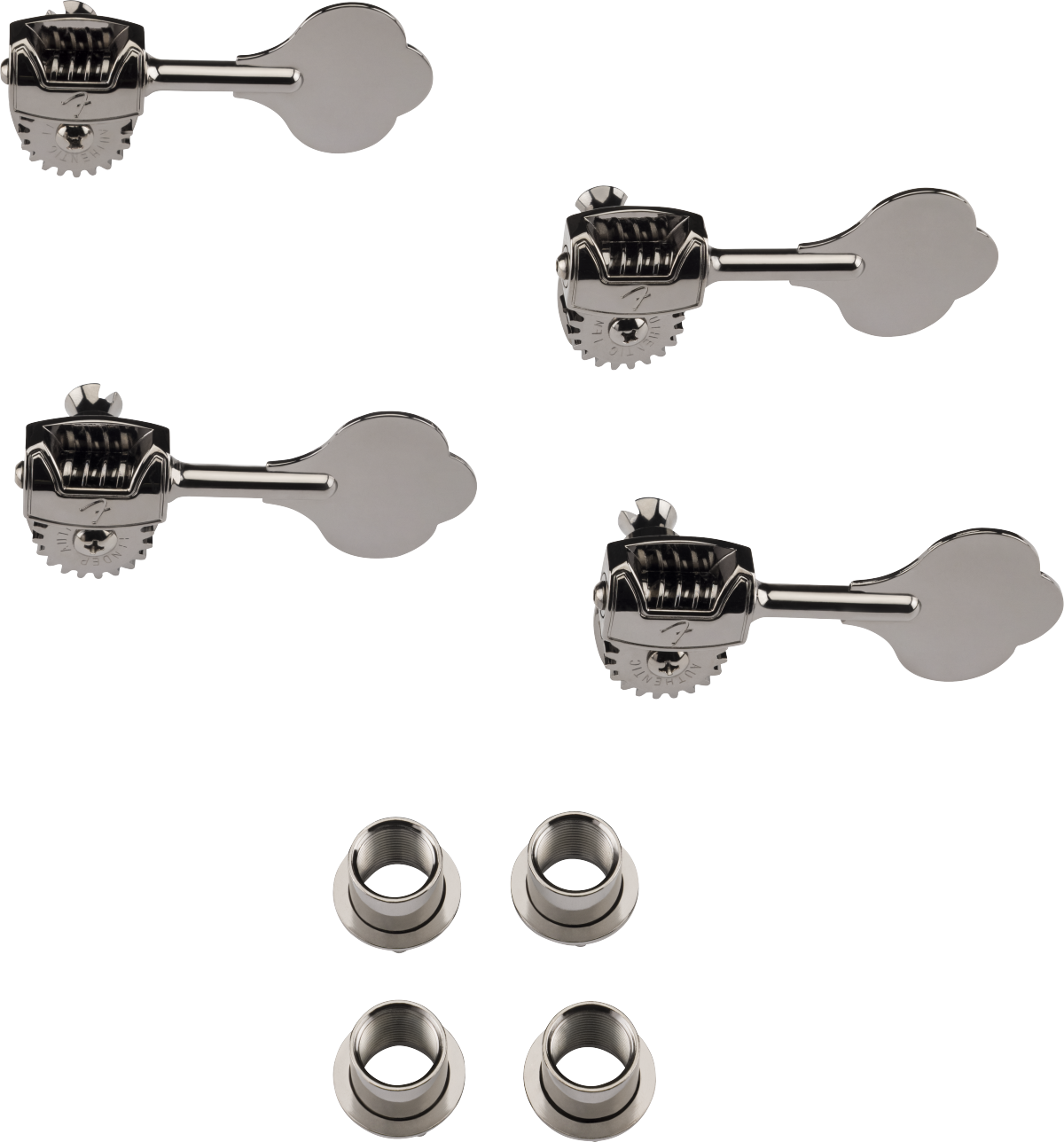 Fender Deluxe Bass Tuners with Fluted-Shafts (4), Black Chrome