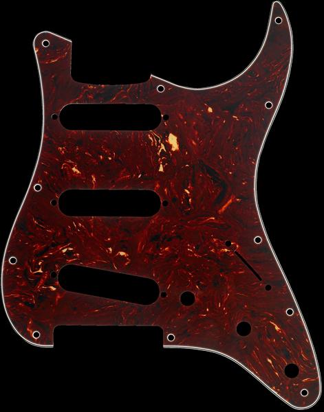 Fender Pickguard, Stratocaster® S/S/S, 11-Hole Mount, Brown Tortoise Shell, 4-Ply