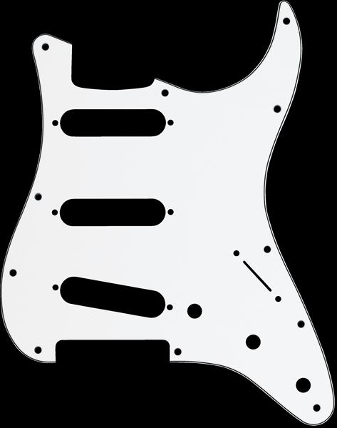 Fender Pickguard, Stratocaster® S/S/S, 11-Hole Mount, W/B/W, 3-Ply