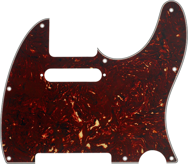 Fender Pickguard, Telecaster® 8-Hole Mount, Brown Tortoise Shell, 4-Ply