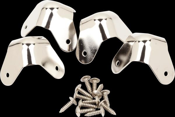 Fender Pure Vintage 3-Screw Mount Amplifier Corners, (4), Nickel