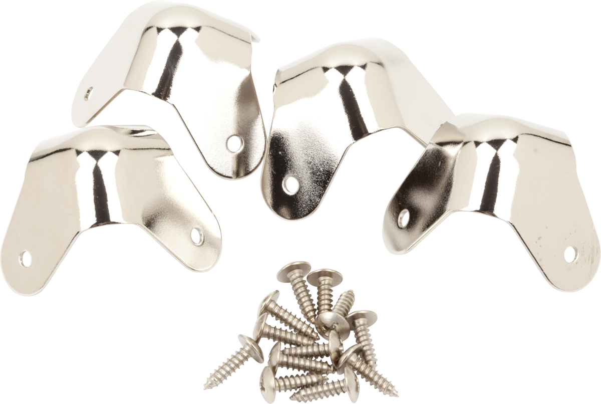 Fender Pure Vintage 3-Screw Mount Amplifier Corners, (4), Nickel