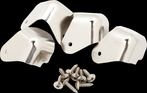 Fender Pure Vintage 2-Screw Mount Amplifier Corners, (4), Nickel