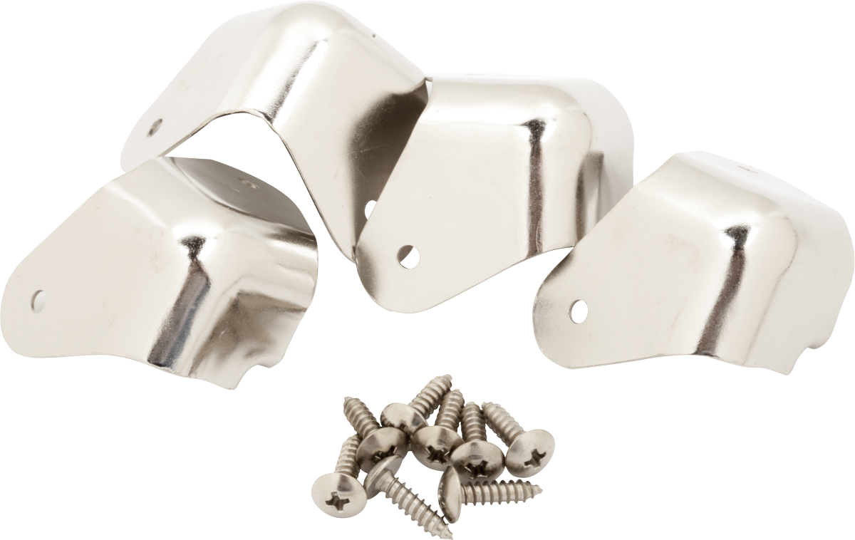 Fender Pure Vintage 2-Screw Mount Amplifier Corners, (4), Nickel