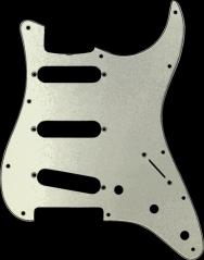 Fender Pickguard, Stratocaster® S/S/S, 11-Hole Vintage Mount (with Truss Rod Notch), Mint Green, 3-Ply