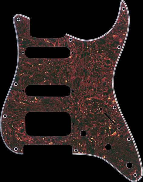 Fender Pickguard, Stratocaster® H/S/S, 11-Hole Mount, Brown Tortoise Shell, 4-Ply